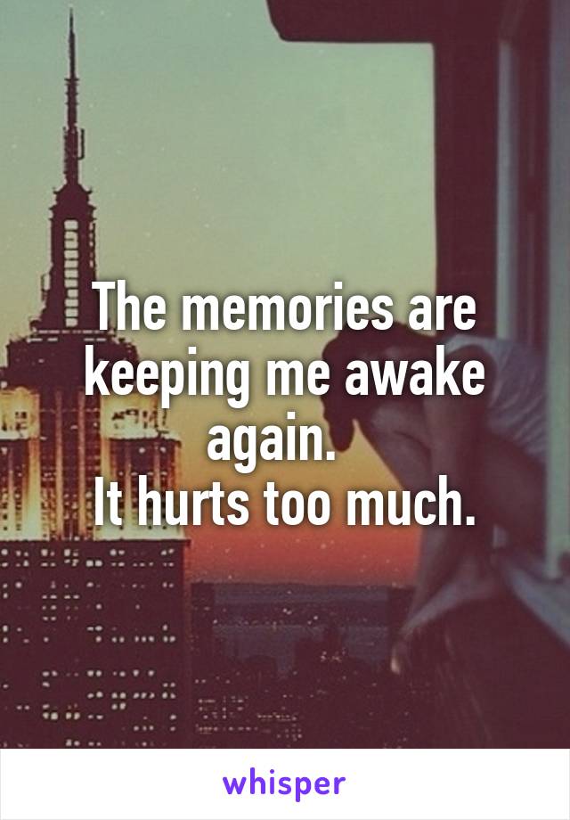 The memories are keeping me awake again.  
It hurts too much.