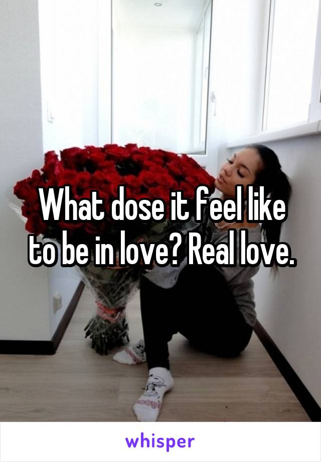 What dose it feel like to be in love? Real love.