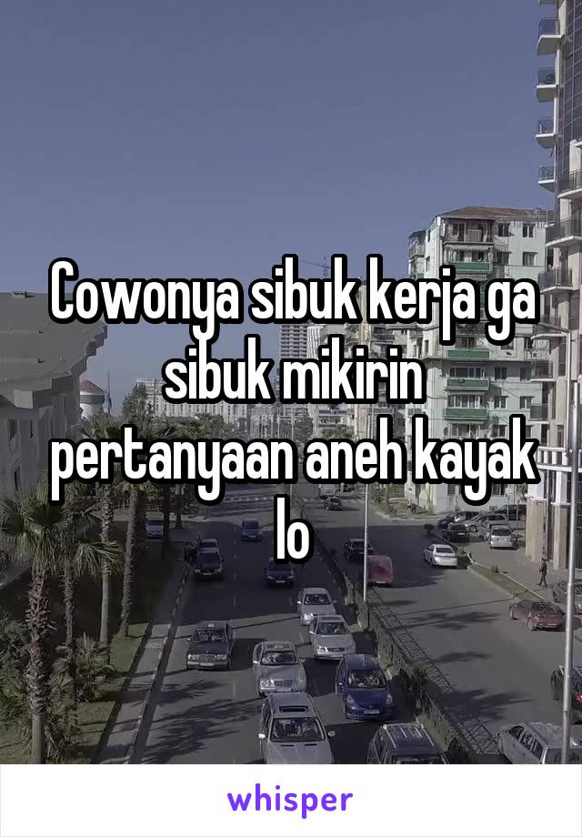 Cowonya sibuk kerja ga sibuk mikirin pertanyaan aneh kayak lo