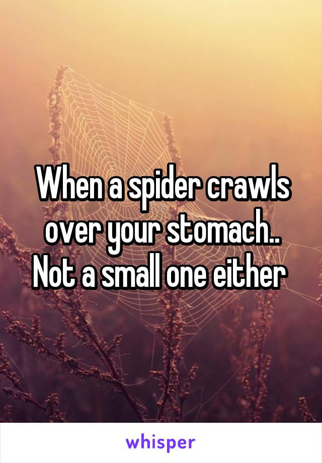 When a spider crawls over your stomach.. Not a small one either 