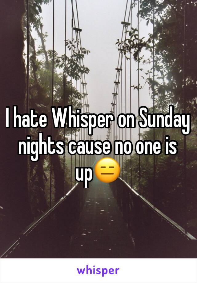 I hate Whisper on Sunday nights cause no one is up😑