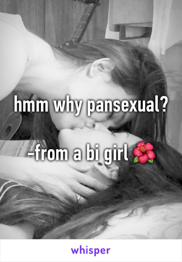 hmm why pansexual? 

-from a bi girl 🌺