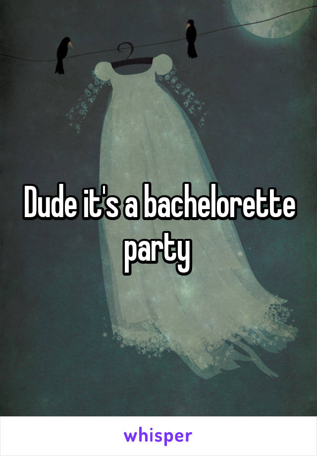 Dude it's a bachelorette party 