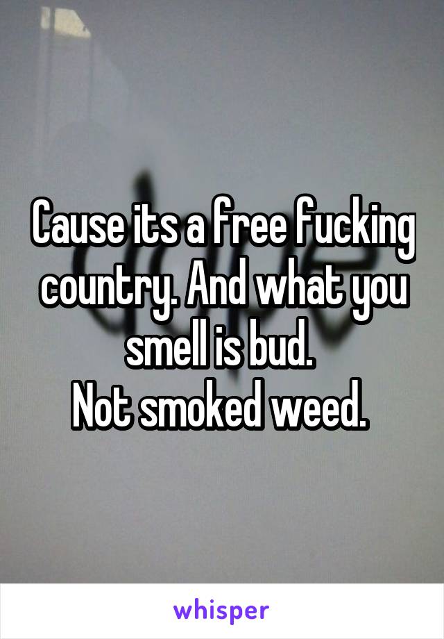 Cause its a free fucking country. And what you smell is bud. 
Not smoked weed. 