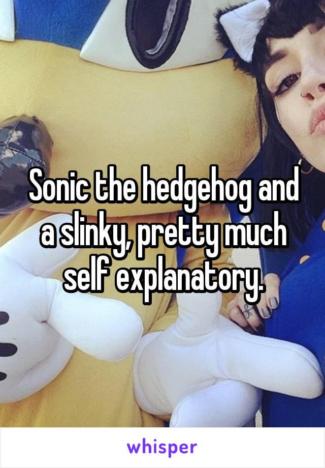 Sonic the hedgehog and a slinky, pretty much self explanatory.