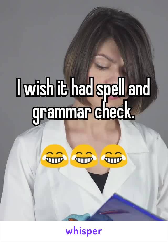 I wish it had spell and grammar check.

😂😂😂
