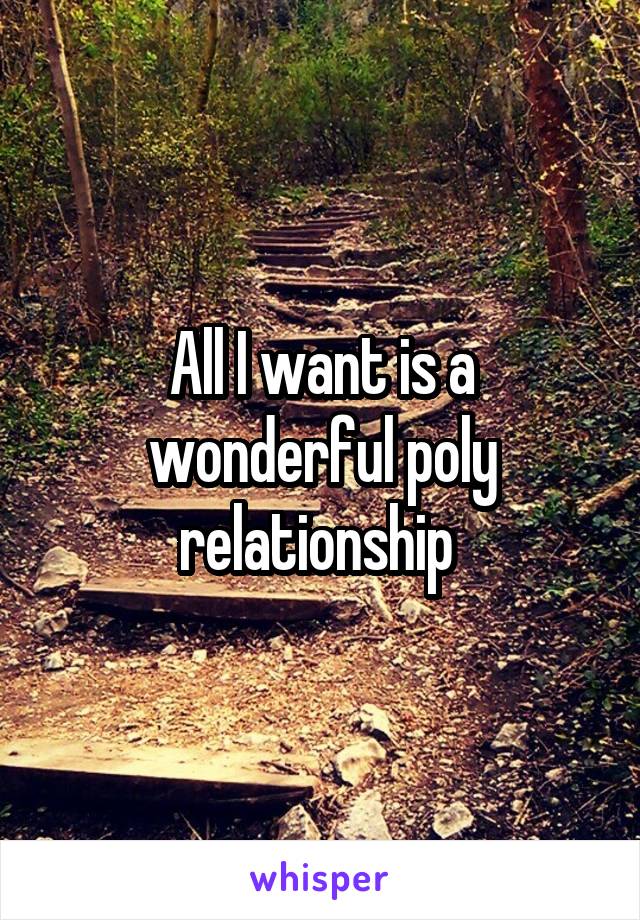 All I want is a wonderful poly relationship 