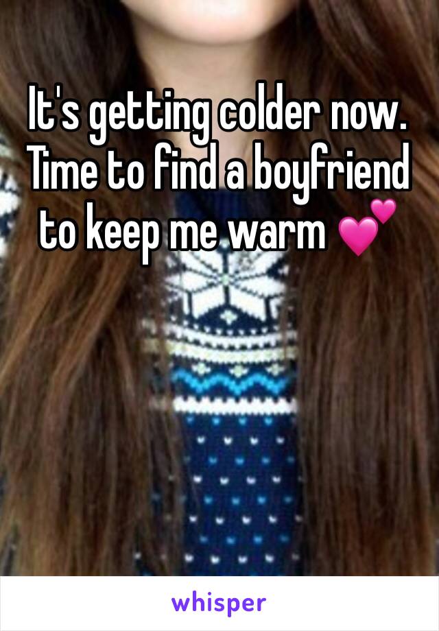 It's getting colder now. Time to find a boyfriend to keep me warm 💕