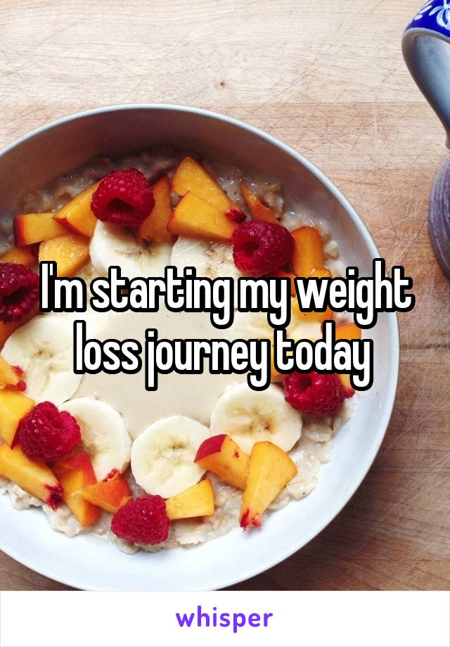 I'm starting my weight loss journey today 