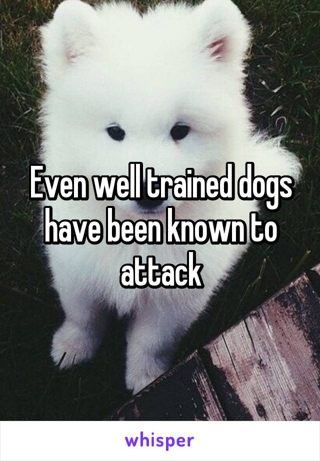 Even well trained dogs have been known to attack