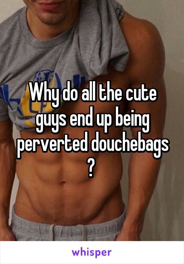 Why do all the cute guys end up being perverted douchebags ? 