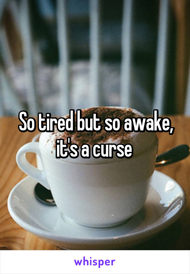 So tired but so awake, it's a curse 