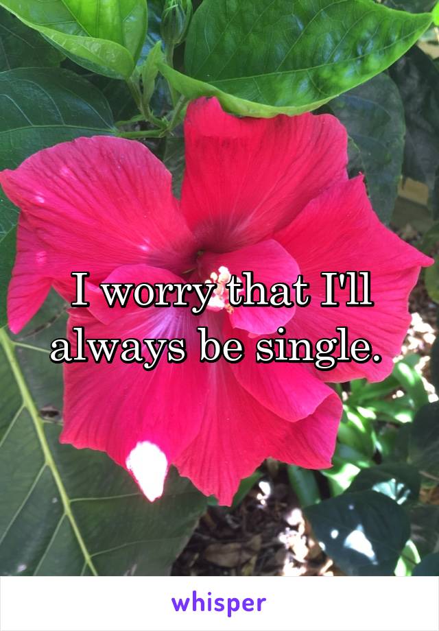 I worry that I'll always be single. 