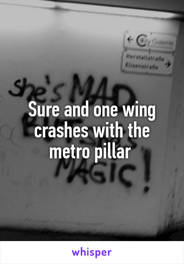 Sure and one wing crashes with the metro pillar 