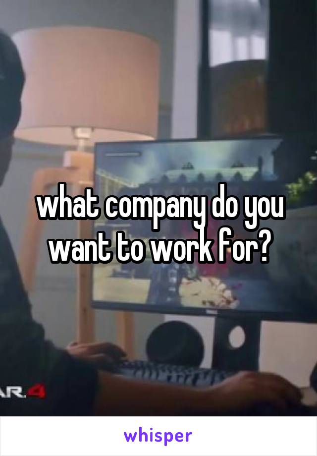 what company do you want to work for?