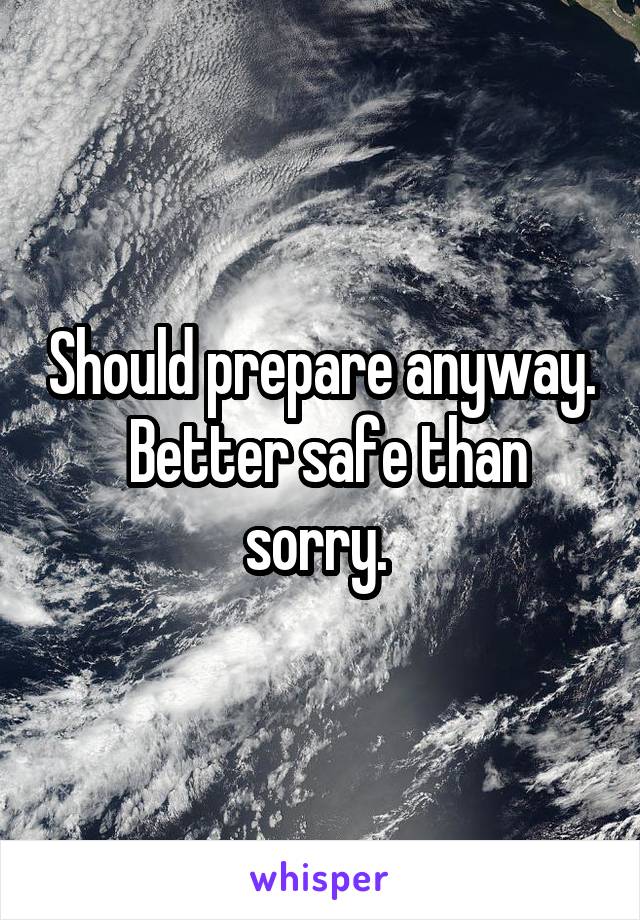 Should prepare anyway.  Better safe than sorry. 