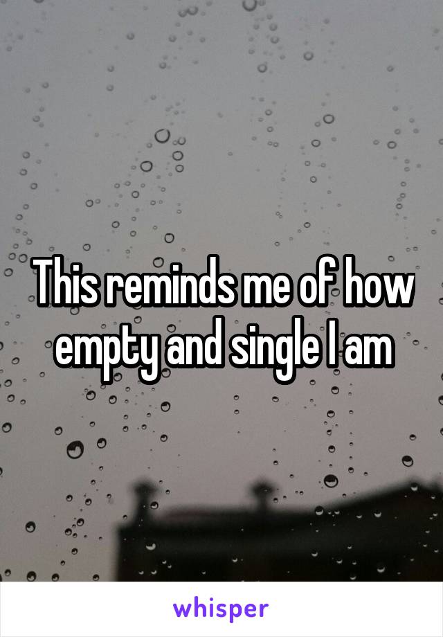 This reminds me of how empty and single I am