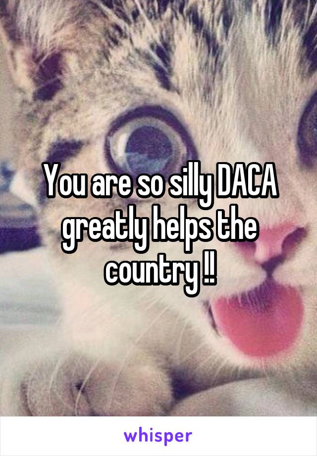 You are so silly DACA greatly helps the country !!