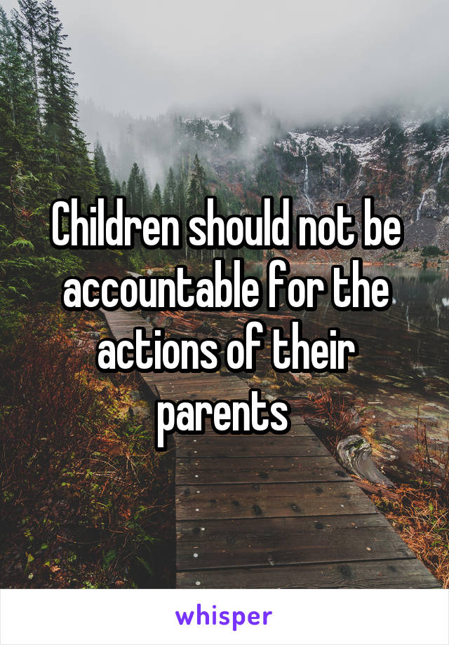 Children should not be accountable for the actions of their parents 