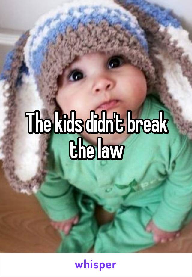 The kids didn't break the law