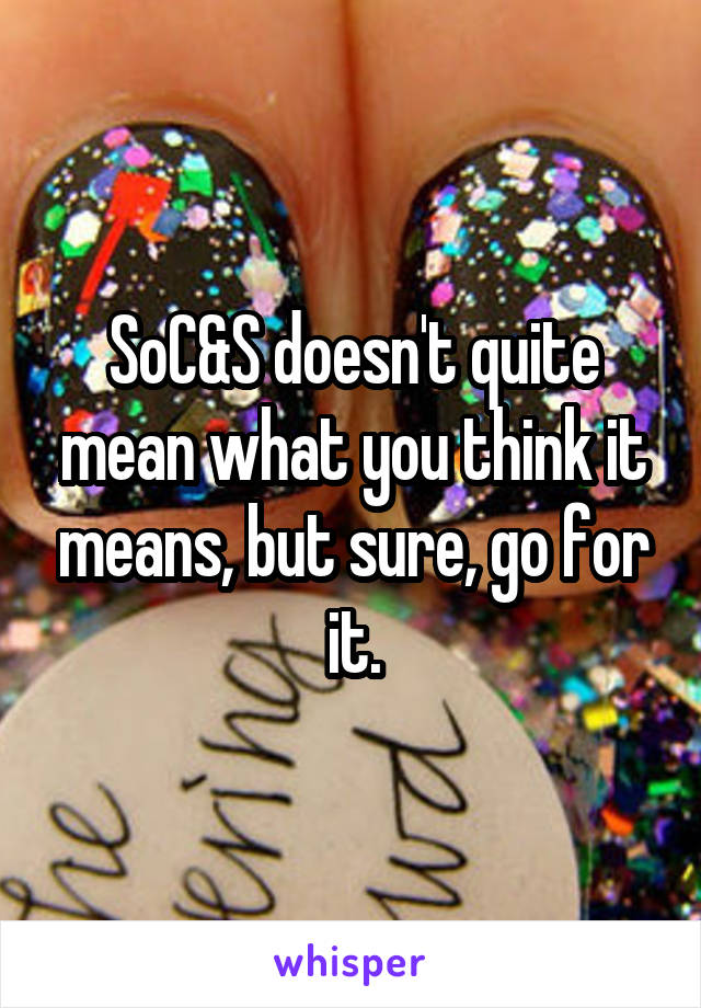 SoC&S doesn't quite mean what you think it means, but sure, go for it.