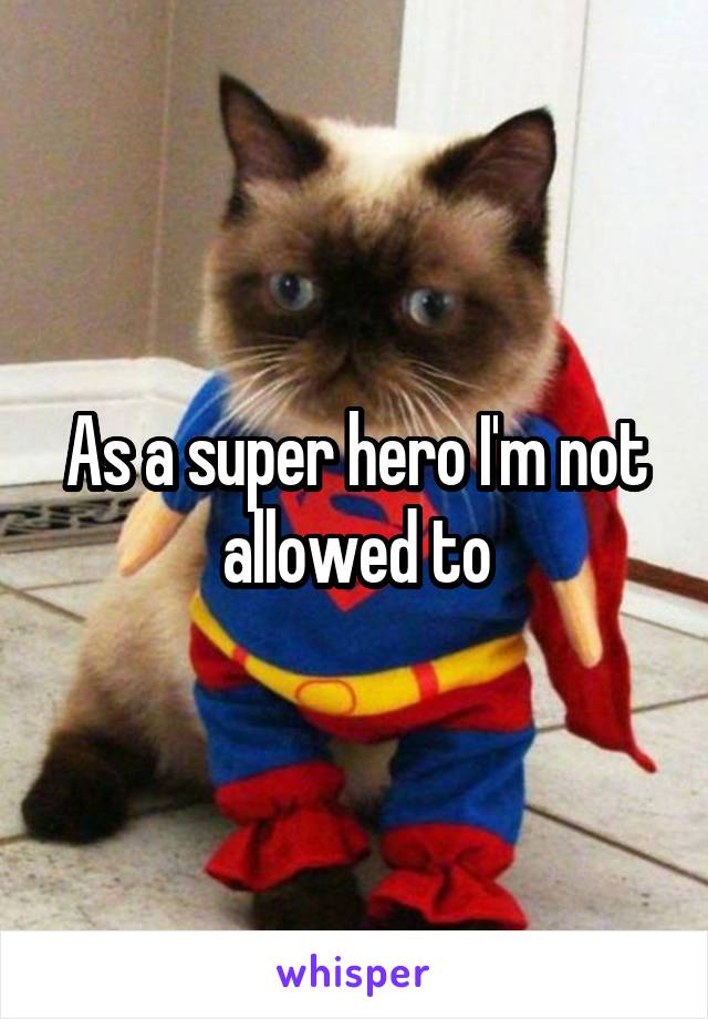 As a super hero I'm not allowed to