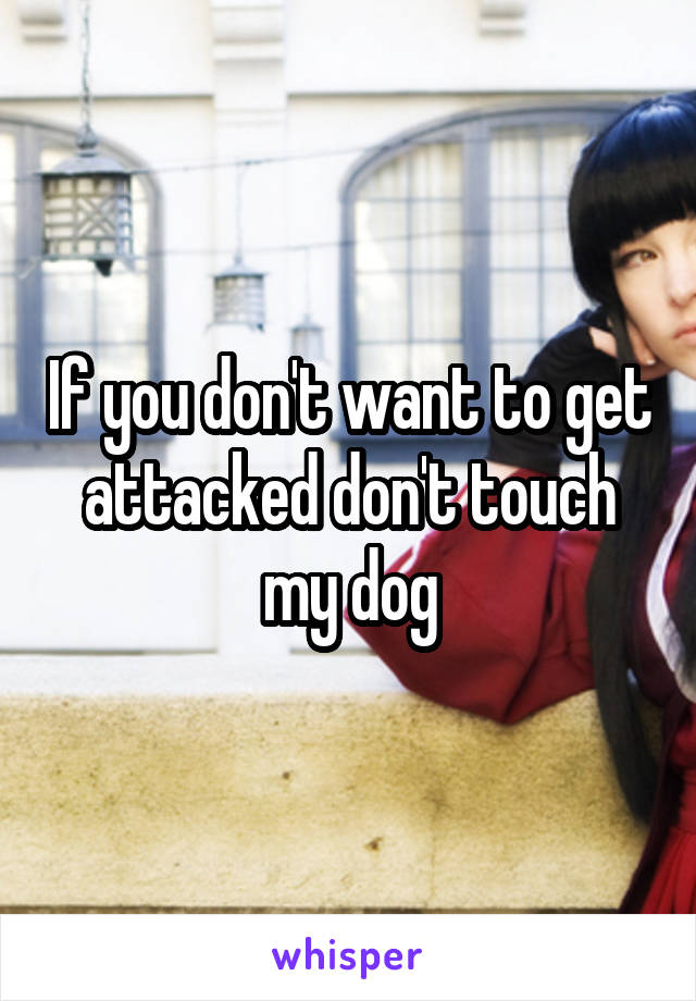 If you don't want to get attacked don't touch my dog