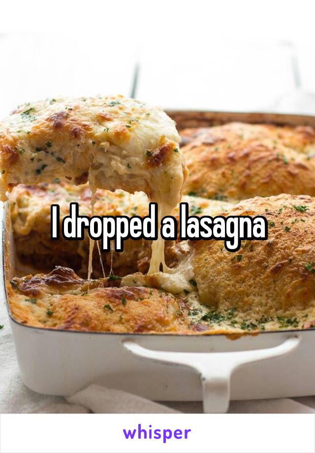I dropped a lasagna