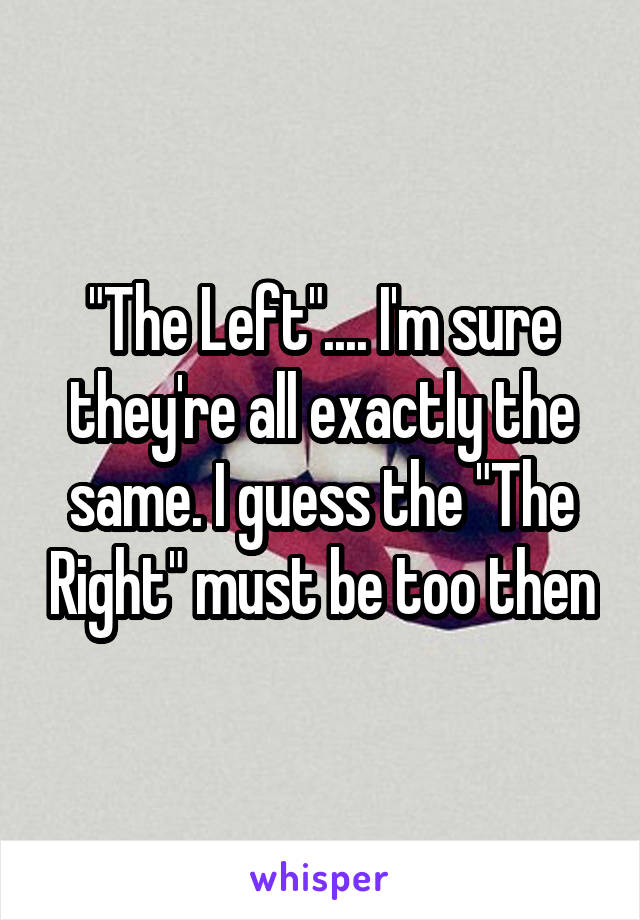 "The Left".... I'm sure they're all exactly the same. I guess the "The Right" must be too then