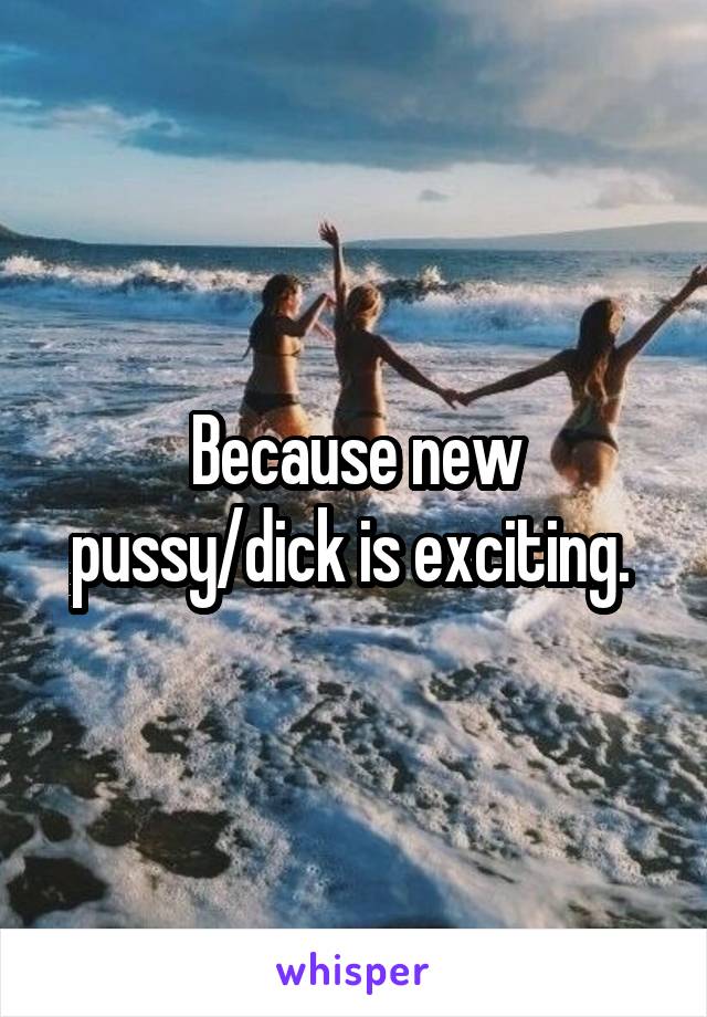 Because new pussy/dick is exciting. 