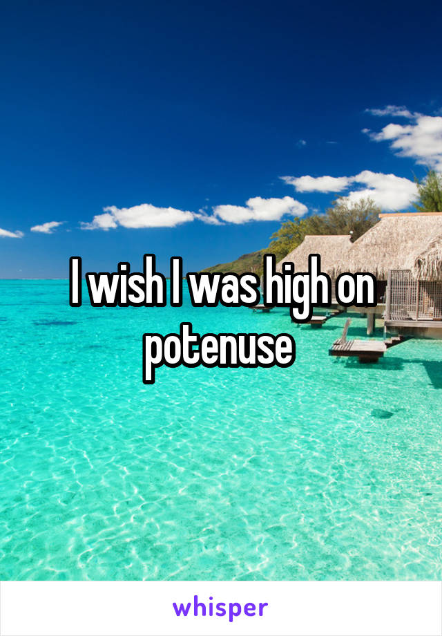 I wish I was high on potenuse 