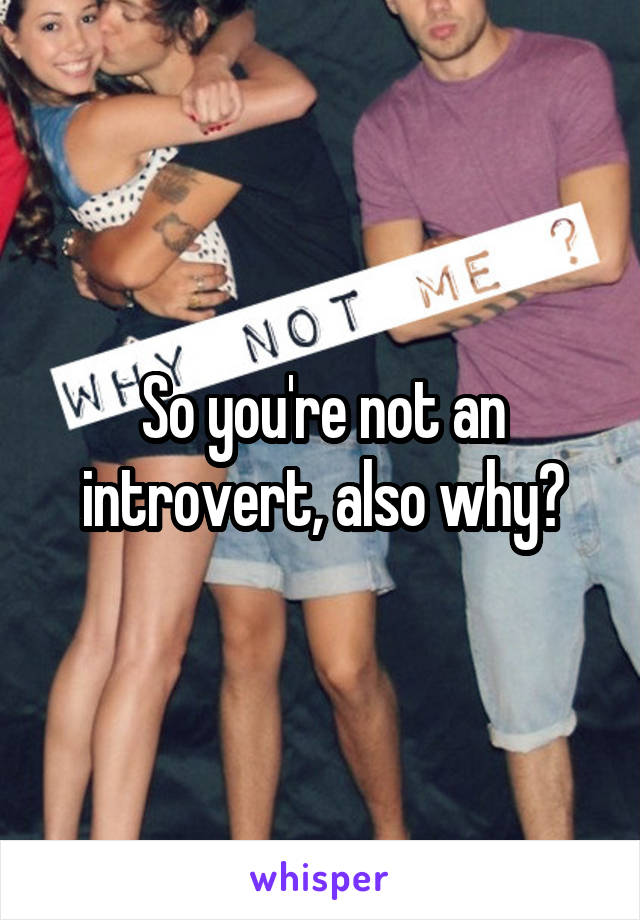 So you're not an introvert, also why?