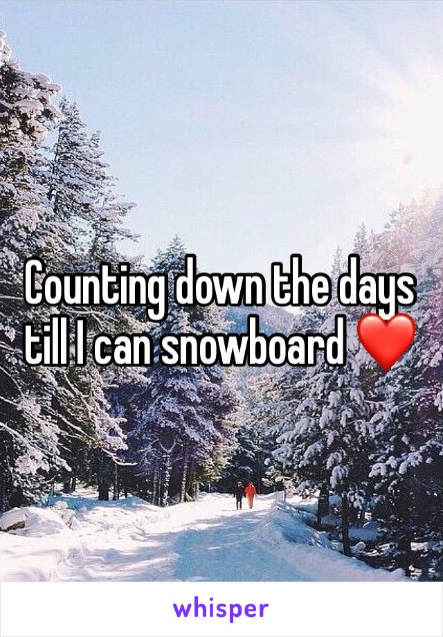Counting down the days till I can snowboard ❤️