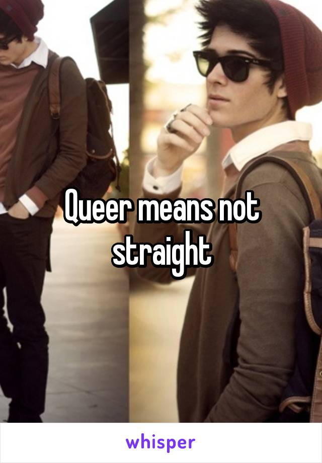 Queer means not straight