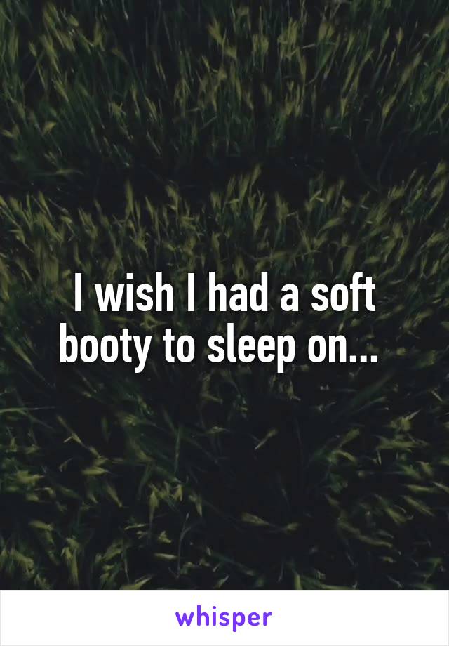I wish I had a soft booty to sleep on... 