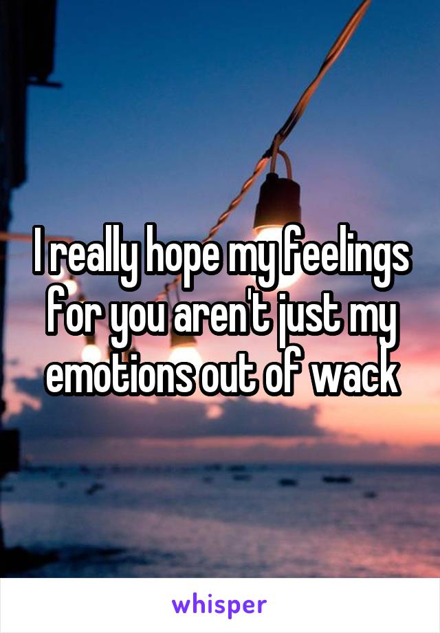 I really hope my feelings for you aren't just my emotions out of wack