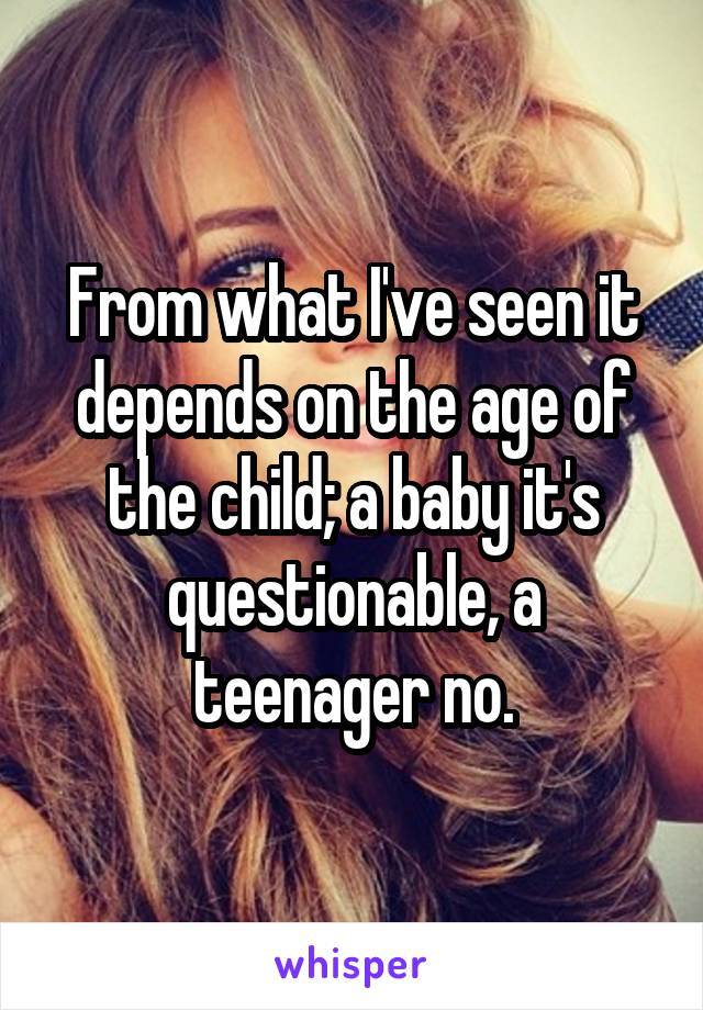 From what I've seen it depends on the age of the child; a baby it's questionable, a teenager no.