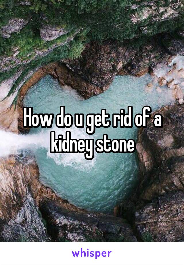 How do u get rid of a kidney stone