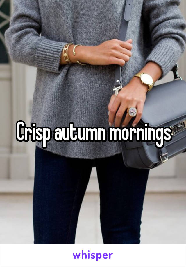 Crisp autumn mornings