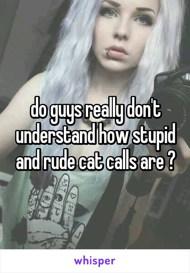 do guys really don't understand how stupid and rude cat calls are ?