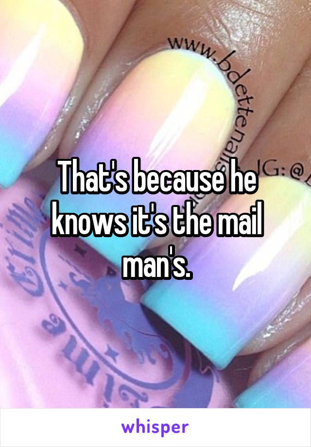 That's because he knows it's the mail man's.