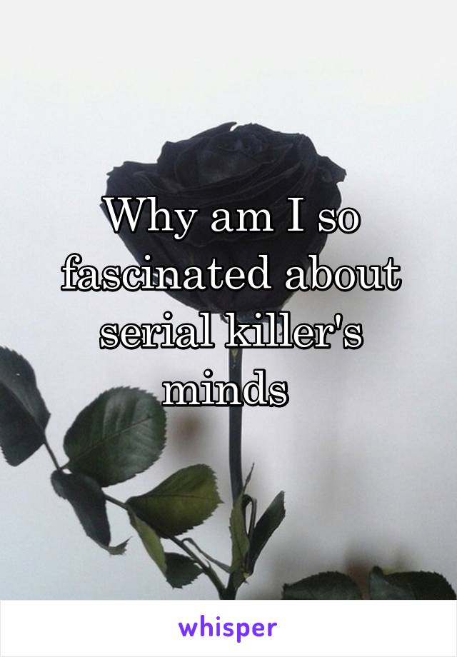 Why am I so fascinated about serial killer's minds 
