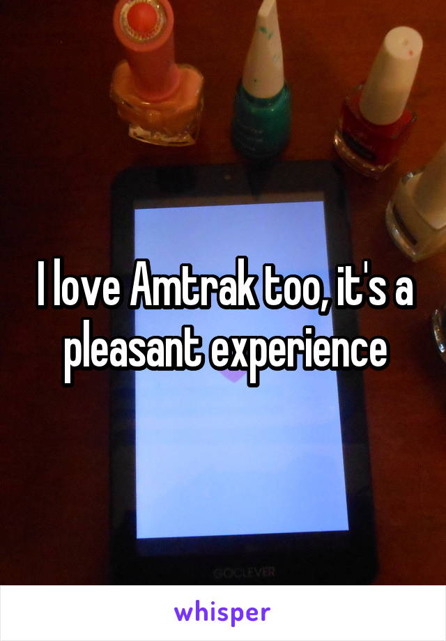 I love Amtrak too, it's a pleasant experience