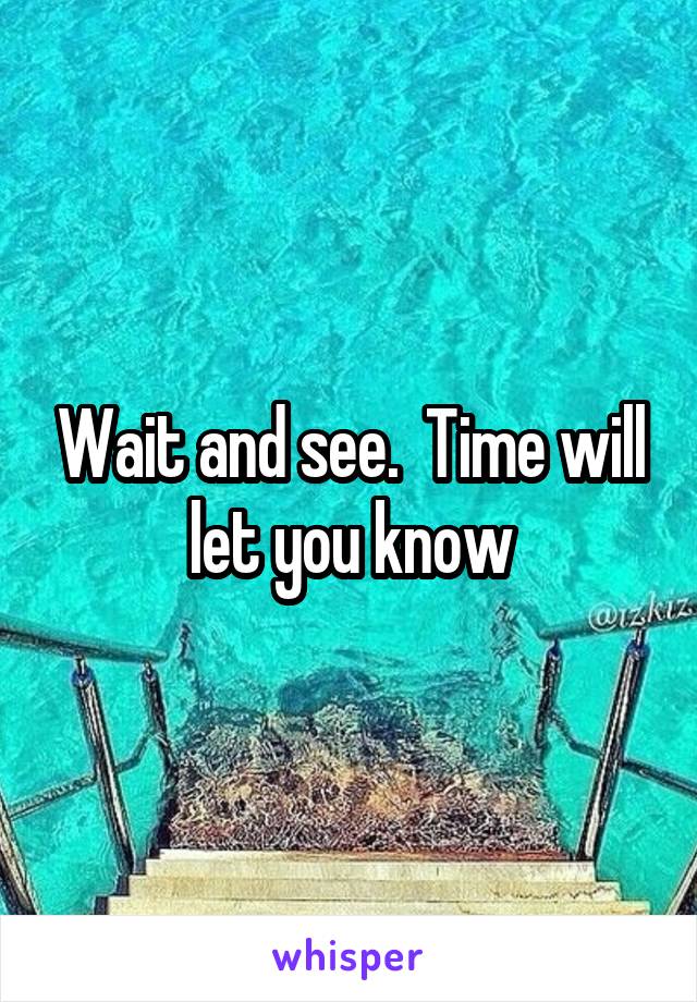 Wait and see.  Time will let you know