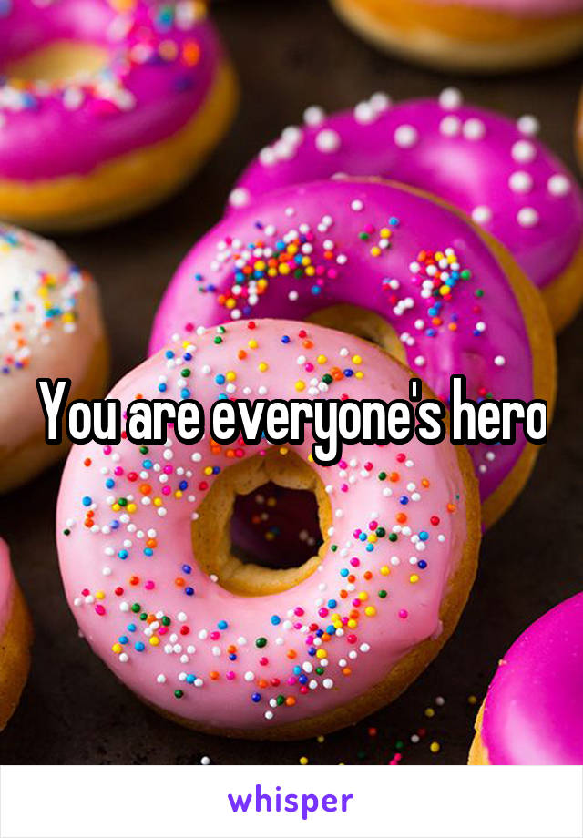 You are everyone's hero