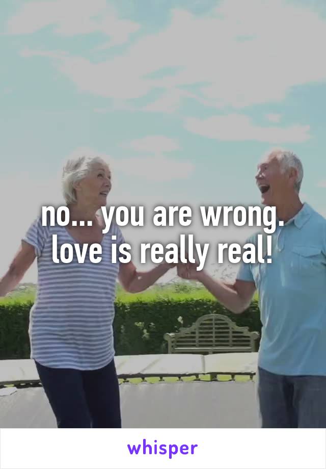 no... you are wrong. love is really real!