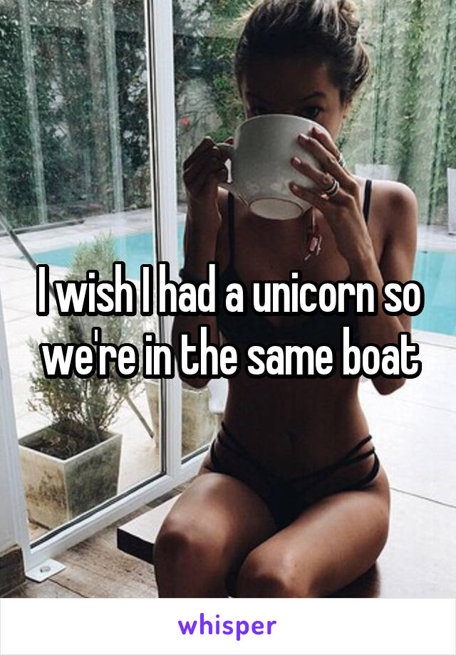 I wish I had a unicorn so we're in the same boat
