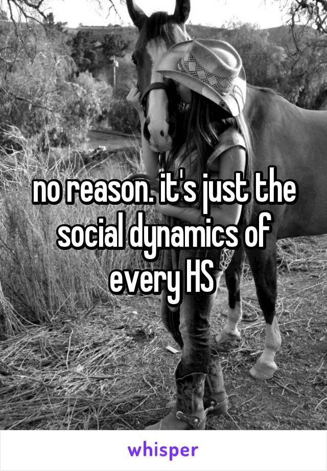 no reason. it's just the social dynamics of every HS 