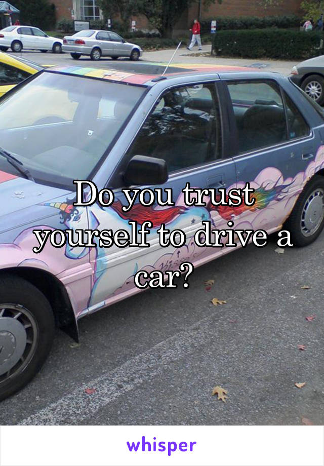 Do you trust yourself to drive a car?