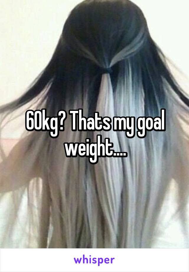 60kg? Thats my goal weight....